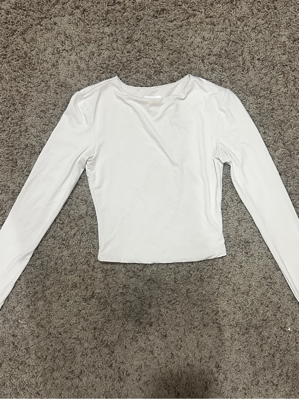 Meshki White Long Sleeve Crewneck Top